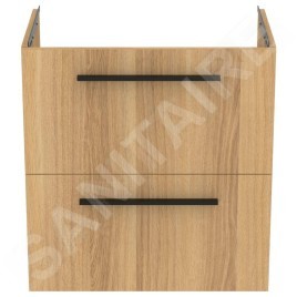 Ideal Standard i.Life S - Meuble sous lavabo, 600x375x630 mm, 2 tiroirs, chêne T5293NX