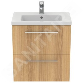 Ideal Standard i.Life S - Meuble sous lavabo, 600x375x630 mm, 2 tiroirs, chêne T5293NX