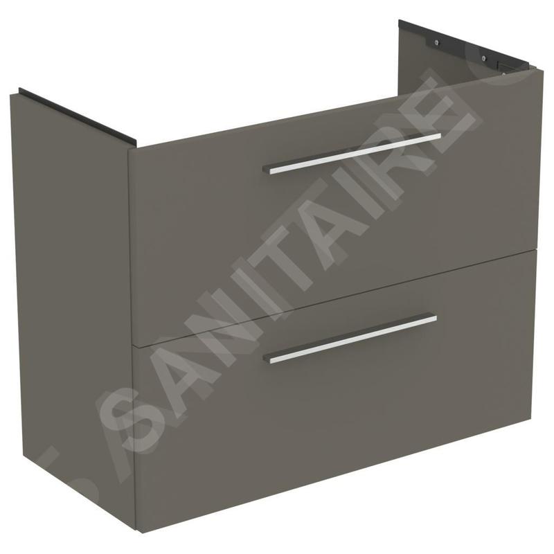 Ideal Standard i.Life S - Meuble sous lavabo, 800x375x630 mm, 2 tiroirs, quartz gris mat T5295NG