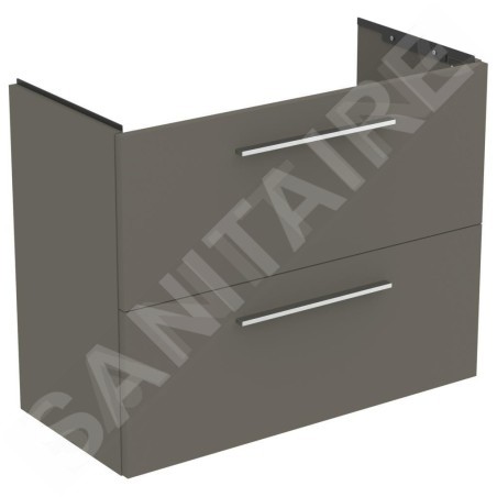 Ideal Standard i.Life S - Meuble sous lavabo, 800x375x630 mm, 2 tiroirs, quartz gris mat T5295NG