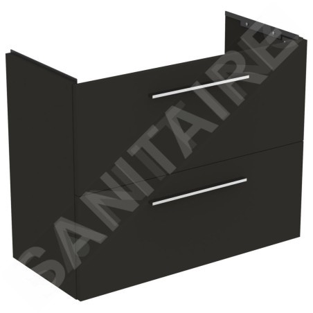 Ideal Standard i.Life S - Meuble sous lavabo, 800x375x630 mm, 2 tiroirs, gris mat carbon T5295NV