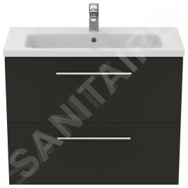 Ideal Standard i.Life S - Meuble sous lavabo, 800x375x630 mm, 2 tiroirs, gris mat carbon T5295NV