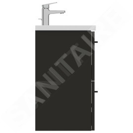 Ideal Standard i.Life S - Meuble sous lavabo, 800x375x630 mm, 2 tiroirs, gris mat carbon T5295NV