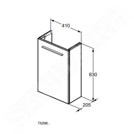 Ideal Standard i.Life S - Meuble sous lave-mains, 410x205x630 mm, chêne T5296NX