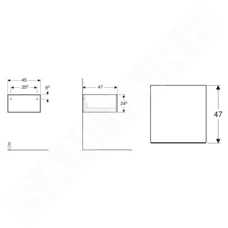 Geberit ONE - Armoire latérale, 450x245x470 mm, 1 tiroir, blanc brillant 505.078.00.1