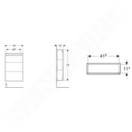 Geberit iCon - Armoire 450x700x150 mm, 1 porte, charnières G / D, blanc brillant 502.318.01.1