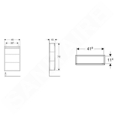 Geberit iCon - Armoire 450x700x150 mm, 1 porte, charnières G / D, blanc brillant 502.318.01.1