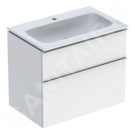 Geberit iCon - Meuble avec lavabo, 750x630x480 mm, KeraTect, blanc brillant 502.332.01.2