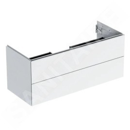 Geberit ONE - Meuble sous lavabo 118x50x47 cm, 2 tiroirs, blanc brillant 505.265.00.1