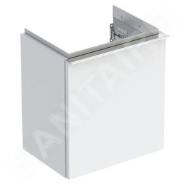 Geberit iCon - Meuble sous lavabo 370x415x279 mm, 1 porte, charnières à gauche, blanc brillant 502.301.01.2