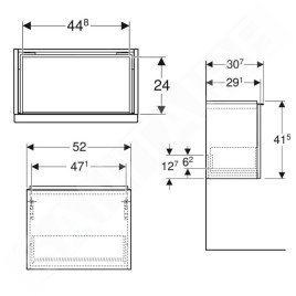 Geberit iCon - Meuble sous lavabo 520x415x307 mm, 1 tiroir, blanc brillant 502.302.01.2