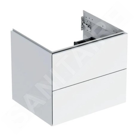 Geberit ONE - Meuble sous lavabo 59x50x47 cm, 2 tiroirs, blanc brillant 505.261.00.1