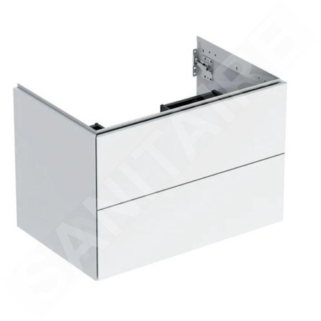 Geberit ONE - Meuble sous lavabo 74x50x47 cm, 2 tiroirs, blanc brillant 505.262.00.1