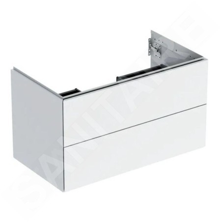 Geberit ONE - Meuble sous lavabo 89x50x47 cm, 2 tiroirs, blanc brillant 505.263.00.1