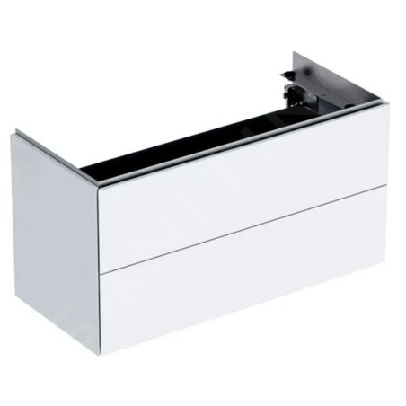 Geberit ONE - Meuble sous lavabo 895x465x395 mm, 2 tiroires, avec un éclairage LED et commande de vidage, blanc brillant