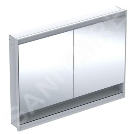 Geberit ONE - Armoire miroir avec éclairage LED, 1200x900x150 mm, 2 portes, avec niche, encastrée, blanc 505.825.00.2