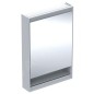 Geberit ONE - Armoire miroir avec éclairage LED, 600x900x150 mm, charnières à gauche, avec niche, aluminium 505.830.00.1