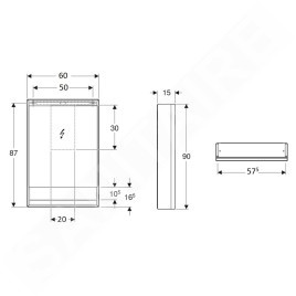Geberit ONE - Armoire miroir avec éclairage LED, 600x900x150 mm, charnières à droite, avec de la niche, en aluminium
