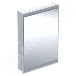 Geberit ONE - Armoire miroir avec éclairage LED, 600x900x150 mm, charnières à droite, encastrée, aluminium 505.801.00.1
