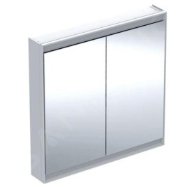 Geberit ONE - Armoire miroir avec éclairage LED, 900x900x150 mm, 2 portes, aluminium 505.813.00.1
