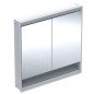 Geberit ONE - Armoire miroir avec éclairage LED, 900x900x150 mm, 2 portes, avec niche, encastrée, blanc 505.823.00.2 Geberit ONE - Armoire miroir avec éclairage LED, 900x900x150 mm, 2 portes, avec niche, encastrée, blanc 505.823.00.2