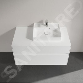 Villeroy & Boch Collaro - Meuble pour lavabo, 1000x548x500 mm, 2 tiroirs, Glossy White C01500DH