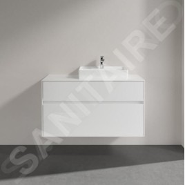 Villeroy & Boch Collaro - Meuble pour lavabo, 1000x548x500 mm, 2 tiroirs, Glossy White C01500DH