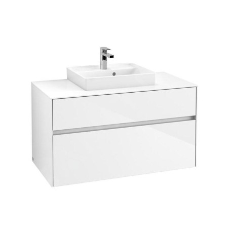 Villeroy & Boch Collaro - Meuble pour lavabo, 1000x548x500 mm, 2 tiroirs, Glossy White C01600DH