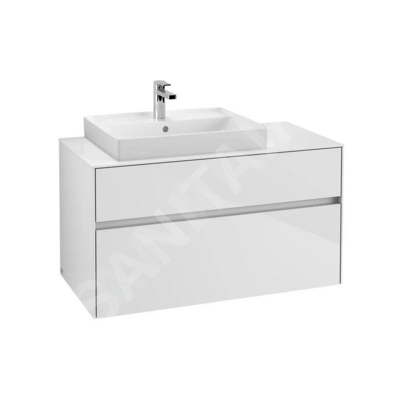 Villeroy & Boch Collaro - Meuble pour lavabo, 1000x548x500 mm, 2 tiroirs, Glossy White C01700DH Villeroy & Boch Collaro - Meuble pour lavabo, 1000x548x500 mm, 2 tiroirs, Glossy White C01700DH