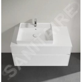 Villeroy & Boch Collaro - Meuble pour lavabo, 1000x548x500 mm, 2 tiroirs, Glossy White C01700DH