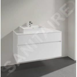 Villeroy & Boch Collaro - Meuble pour lavabo, 1000x548x500 mm, 2 tiroirs, Glossy White C01700DH