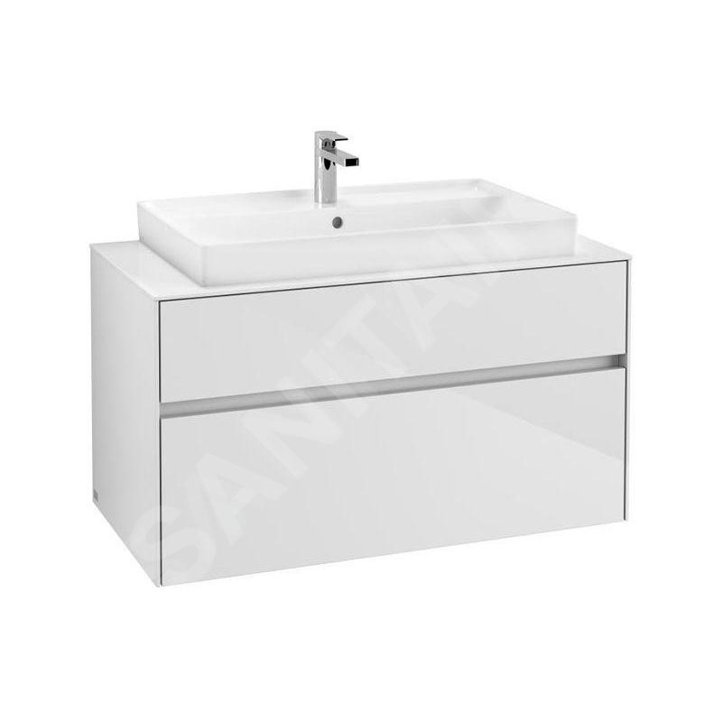 Villeroy & Boch Collaro - Meuble pour lavabo, 1000x548x500 mm, 2 tiroirs, Glossy White C02000DH
