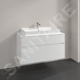 Villeroy & Boch Collaro - Meuble pour lavabo, 1000x548x500 mm, 2 tiroirs, Glossy White C02000DH