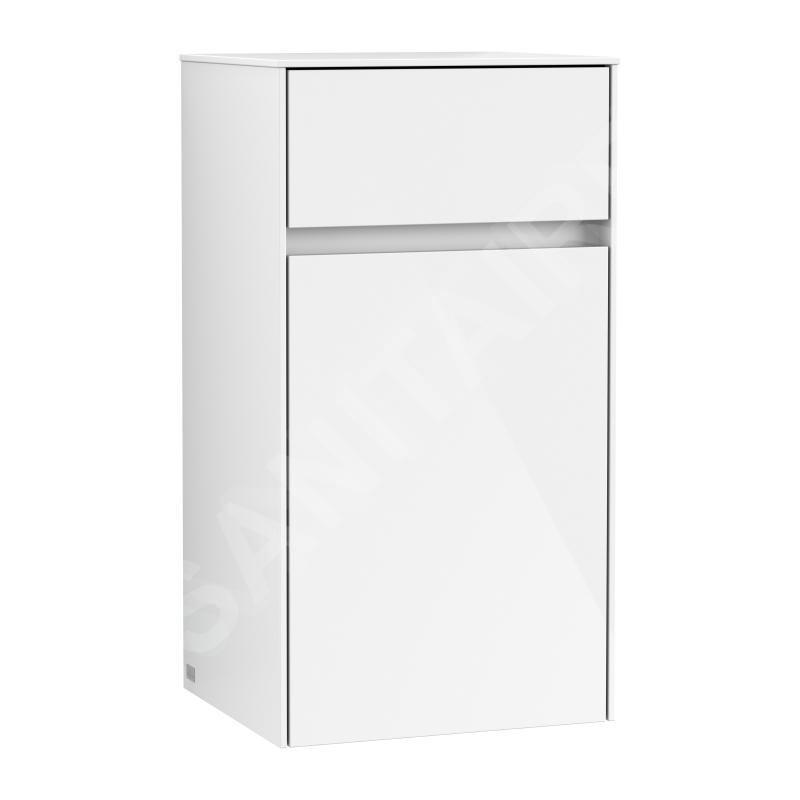 Villeroy & Boch Collaro - Armoire latérale, 404x748x349 mm, 1 porte, charnières à gauche, Glossy White C03200DH