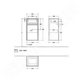 Villeroy & Boch Collaro - Armoire latérale, 404x748x349 mm, 1 porte, charnières à gauche, Glossy White C03200DH