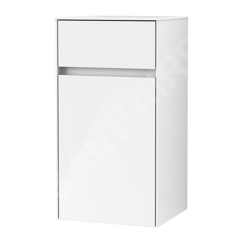 Villeroy & Boch Collaro - Armoire latérale, 404x748x349 mm, 1 porte, charnières à droite, Glossy White C03201DH