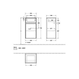 Villeroy & Boch Collaro - Armoire latérale, 404x748x349 mm, 1 porte, charnières à droite, Glossy White C03201DH