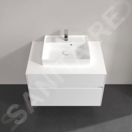Villeroy & Boch Collaro - Meuble-vasque, 800x548x500 mm, 2 tiroirs, Glossy White C08000DH