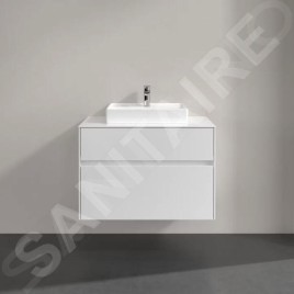 Villeroy & Boch Collaro - Meuble-vasque, 800x548x500 mm, 2 tiroirs, Glossy White C08000DH