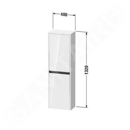 Duravit Ketho.2 - Armoire 1320x400x240 mm, 2 portes, charnières à droite, blanc brillant K21319L22220000
