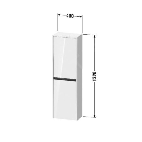 Duravit Ketho.2 - Armoire 1320x400x240 mm, 2 portes, charnières à droite, blanc mat K21319L18180000