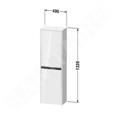 Duravit Ketho.2 - Armoire 1320x400x240 mm, 2 portes, charnières à droite, graphite mat K21319R49490000