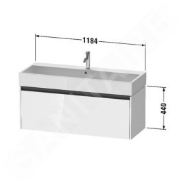 Duravit Ketho.2 - Meuble-vasque, 440x1184x460 mm, 1 tiroir, blanc brillant K25079022220000