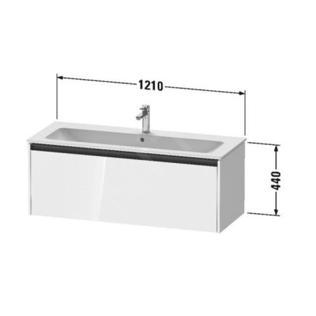 Duravit Ketho.2 - Meuble-vasque, 440x1210x480 mm, 1 tiroir, blanc mat K25065018180000