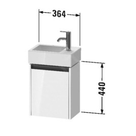 Duravit Ketho.2 - Meuble-vasque 440x364x238 mm, 1 porte, charnières à gauche, graphite mat K25071L49490000