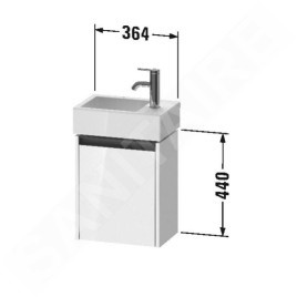 Duravit Ketho.2 - Meuble-vasque 440x364x238 mm, 1 porte, charnières à droite, blanc brillant K25071R22220000