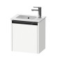 Duravit Ketho.2 - Meuble-vasque 440x410x292 mm, 1 porte, charnières à gauche, blanc mat K25060L18180000
