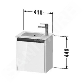 Duravit Ketho.2 - Meuble-vasque 440x410x292 mm, 1 porte, charnières à droite, graphite mat K25060R49490000
