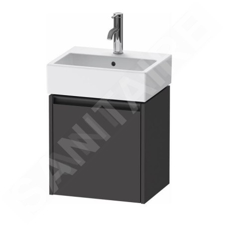 Duravit Ketho.2 - Meuble-vasque 440x434x338 mm, 1 porte, charnières à gauche, graphite mat K25070L49490000