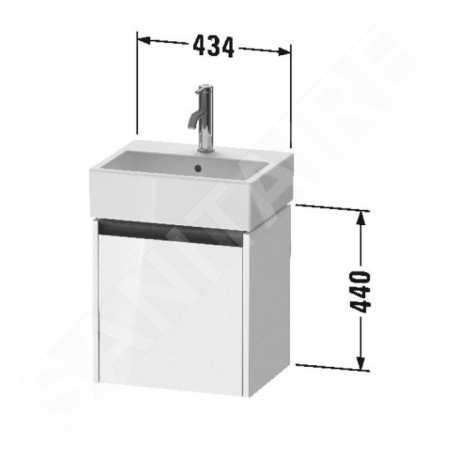 Duravit Ketho.2 - Meuble-vasque 440x434x338 mm, 1 porte, charnières à gauche, graphite mat K25070L49490000